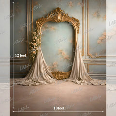 LB1617 French Rococo Floral Wall Arch Maternity Backdrop