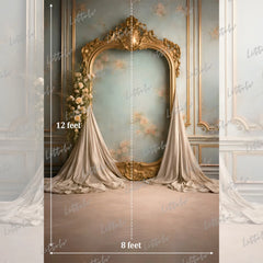 LB1617 French Rococo Floral Wall Arch Maternity Backdrop