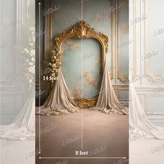 LB1617 French Rococo Floral Wall Arch Maternity Backdrop