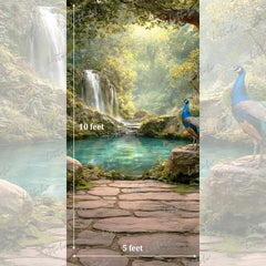LB1630 Mystic Waterfall Peacock Haven Maternity Backdrop