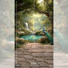 LB1630 Mystic Waterfall Peacock Haven Maternity Backdrop