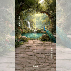 LB1630 Mystic Waterfall Peacock Haven Maternity Backdrop