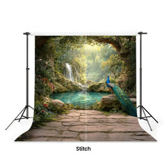 LB1630 Mystic Waterfall Peacock Haven Maternity Backdrop