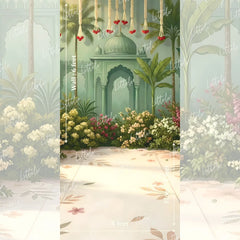 LB1633 Arabian Garden Arch Maternity Backdrop