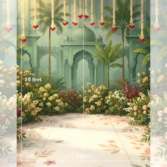 LB1633 Arabian Garden Arch Maternity Backdrop