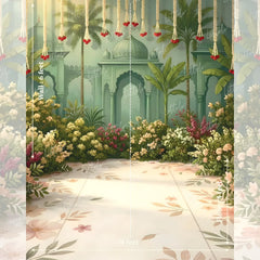 LB1633 Arabian Garden Arch Maternity Backdrop