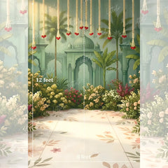 LB1633 Arabian Garden Arch Maternity Backdrop