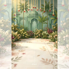 LB1633 Arabian Garden Arch Maternity Backdrop