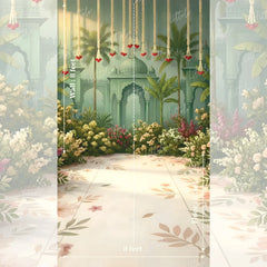 LB1633 Arabian Garden Arch Maternity Backdrop