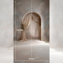 LB1636 Ivory Veil Archway Maternity Backdrop