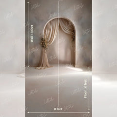 LB1636 Ivory Veil Archway Maternity Backdrop