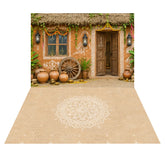 LB1643C Krishna Gokul Village Hut Floor & Wall Duodrop (2 Pcs)