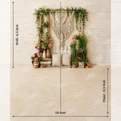 LB1656 Bohemian Macrame Floral Maternity Backdrop