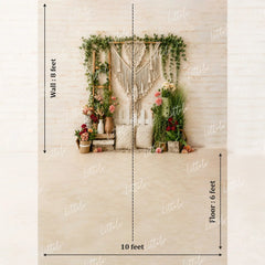LB1656 Bohemian Macrame Floral Maternity Backdrop
