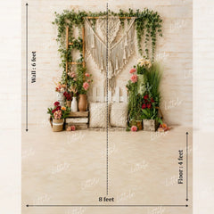 LB1656 Bohemian Macrame Floral Maternity Backdrop