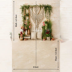 LB1656 Bohemian Macrame Floral Maternity Backdrop