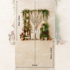 LB1656 Bohemian Macrame Floral Maternity Backdrop