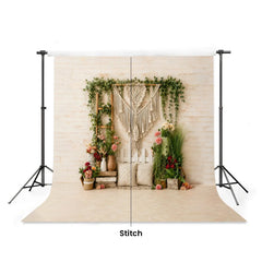 LB1656 Bohemian Macrame Floral Maternity Backdrop