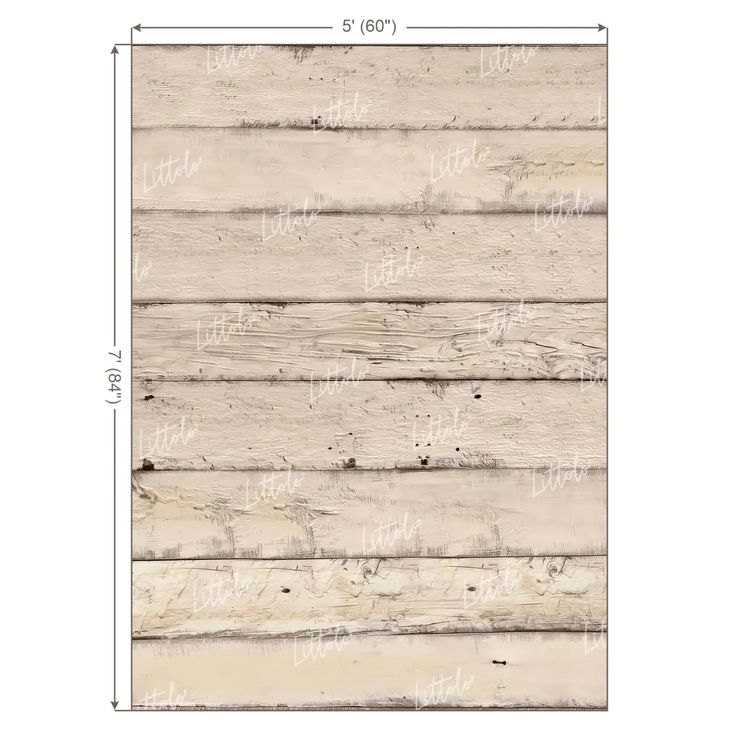 LB1657 Rustic Ivory Vertical Wooden Plank Backdrop