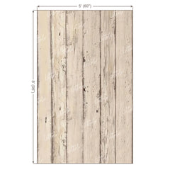 LB1657 Rustic Ivory Vertical Wooden Plank Backdrop