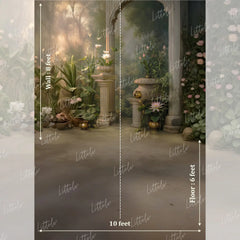 LB1659 Enchanted Floral Courtyard Maternity Backdrop