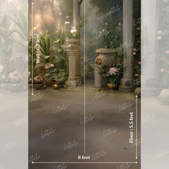 LB1659 Enchanted Floral Courtyard Maternity Backdrop