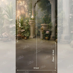 LB1659 Enchanted Floral Courtyard Maternity Backdrop
