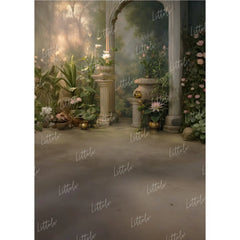 LB1659 Enchanted Floral Courtyard Maternity Backdrop