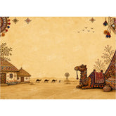 LB1663W Traditional Navratri Camel Village Wall Backdrop