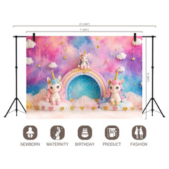 LB1669C Fairy Tale Unicorn Backdrop Floor & Wall Duodrop (2 Pcs)