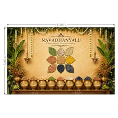 LB1672W Annaprashan Navadhanya Blessings Wall Backdrop