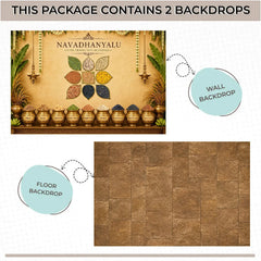 LB1672C Annaprashan Navadhanya Blessings Floor & Wall Duodrop (2 Pcs)
