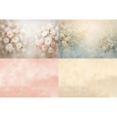 LB1695 Pink Peach Bloom & Texture Elegance Newborn Backdrop Combo