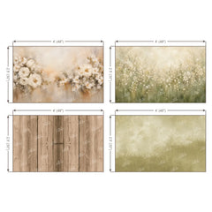 LB1697 Enchanted Meadow & Rustic Blooms Newborn Backdrop Combo