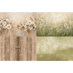 LB1697 Enchanted Meadow & Rustic Blooms Newborn Backdrop Combo