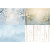 LB1698 Serene Blue Blossom Garden Newborn Backdrop Combo