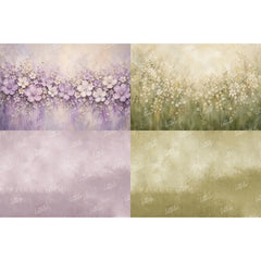 LB1699 Lavender & Green Floral Serenity Newborn Backdrop Combo