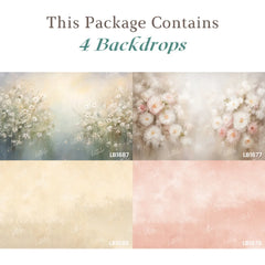LB1700 Soft Sage Floral Garden Newborn Backdrop Combo