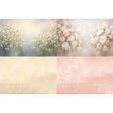 LB1700 Soft Sage Floral Garden Newborn Backdrop Combo