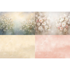 LB1700 Soft Sage Floral Garden Newborn Backdrop Combo