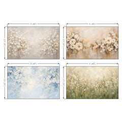 LB1708 Dark Shade Foral Newborn Backdrop Combo