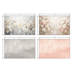 LB1703 Vintage Meadow Floral Newborn Backdrop Combo
