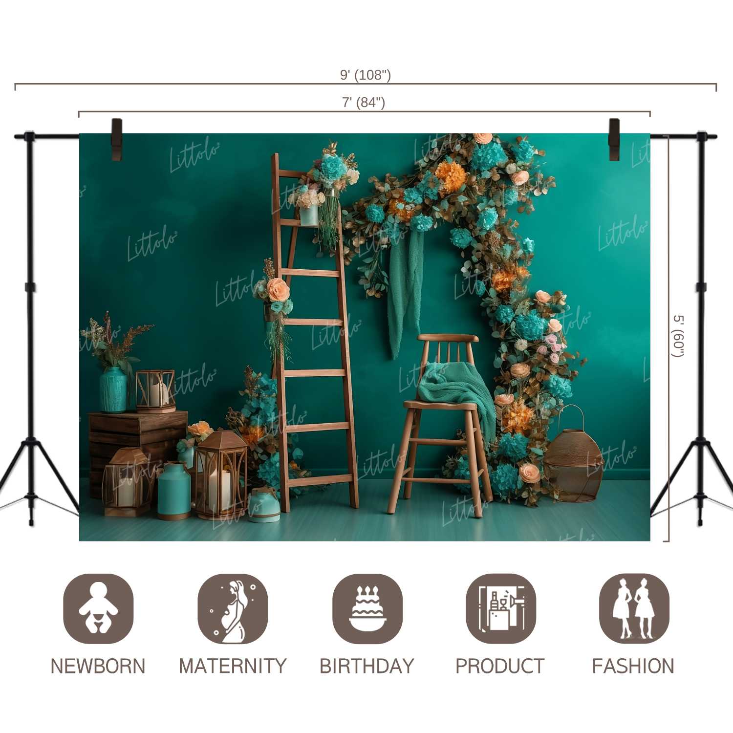 LB0681 Floral Wall Decor Backdrop