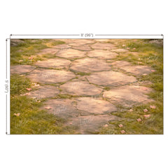 LB1603F Rustic Garden Stone Path Floor Backdrop