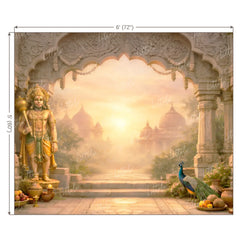 LB1596W Ayodhya Lord Hanuman Ram Navami Wall Backdrop