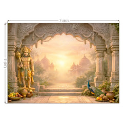 LB1596W Ayodhya Lord Hanuman Ram Navami Wall Backdrop