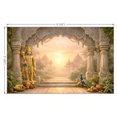 LB1596W Ayodhya Lord Hanuman Ram Navami Wall Backdrop