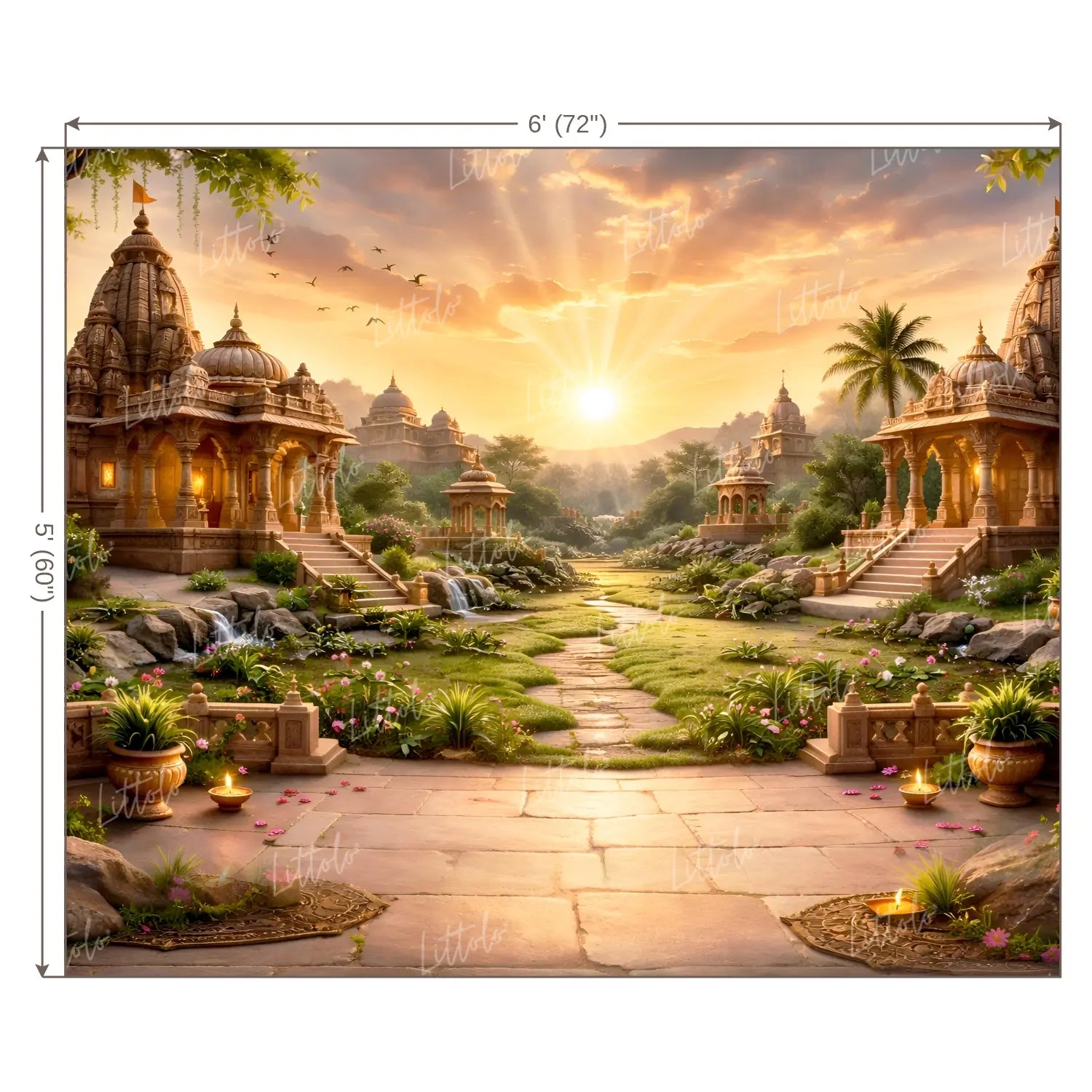 LB1597W Ram Rajya Garden Wall Backdrop
