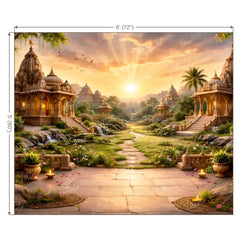 LB1597W Ram Rajya Garden Wall Backdrop