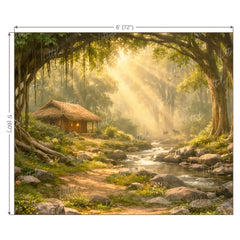 LB1599W Shri Ram Vanvas Forest Ashram Wall Backdrop